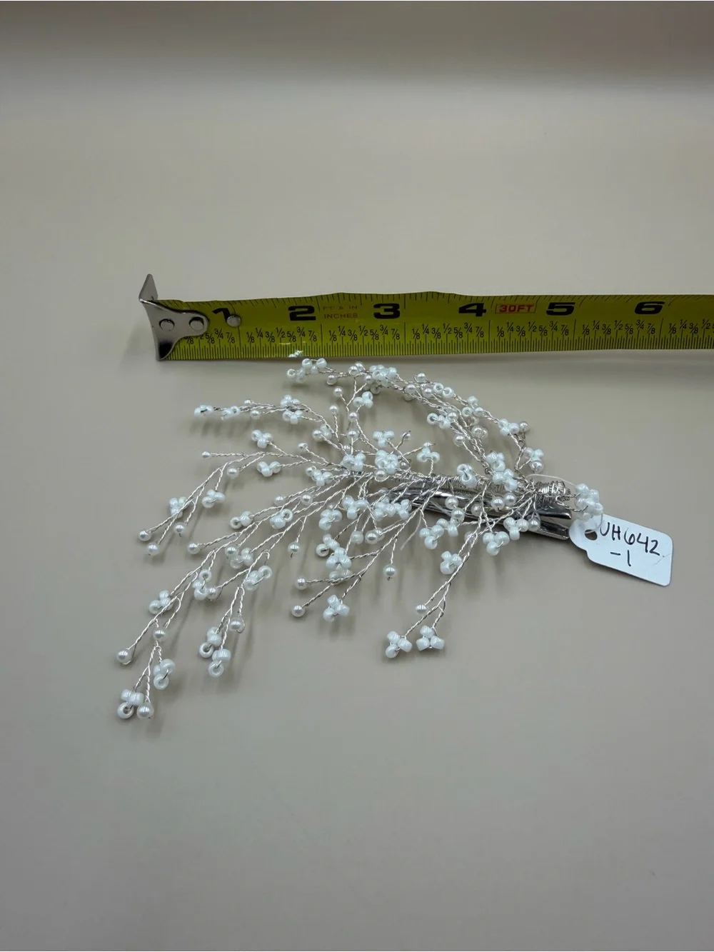 Pearl Bridal Hair Clip Silver Wedding Hair Vine Floral Hair Accessory